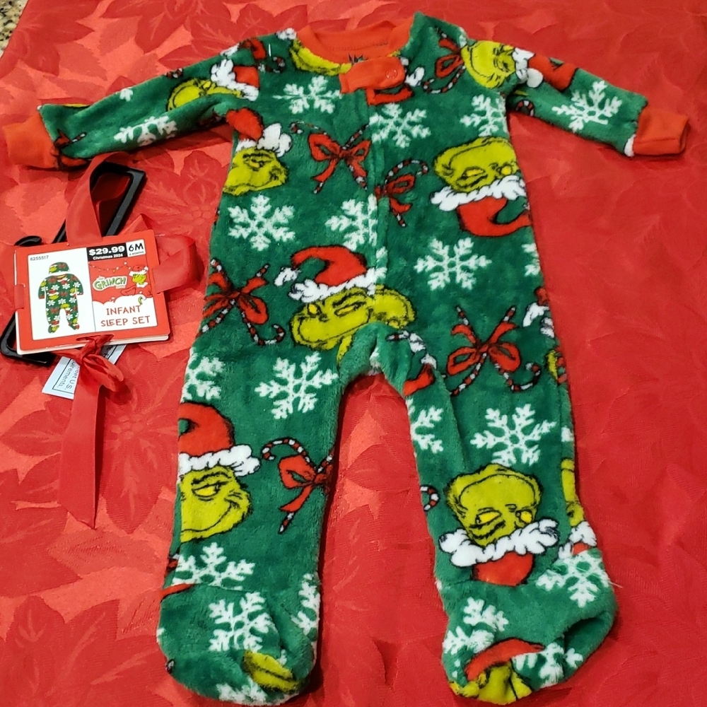 NEW Dr. Seuss Grinch Footie Pajamas